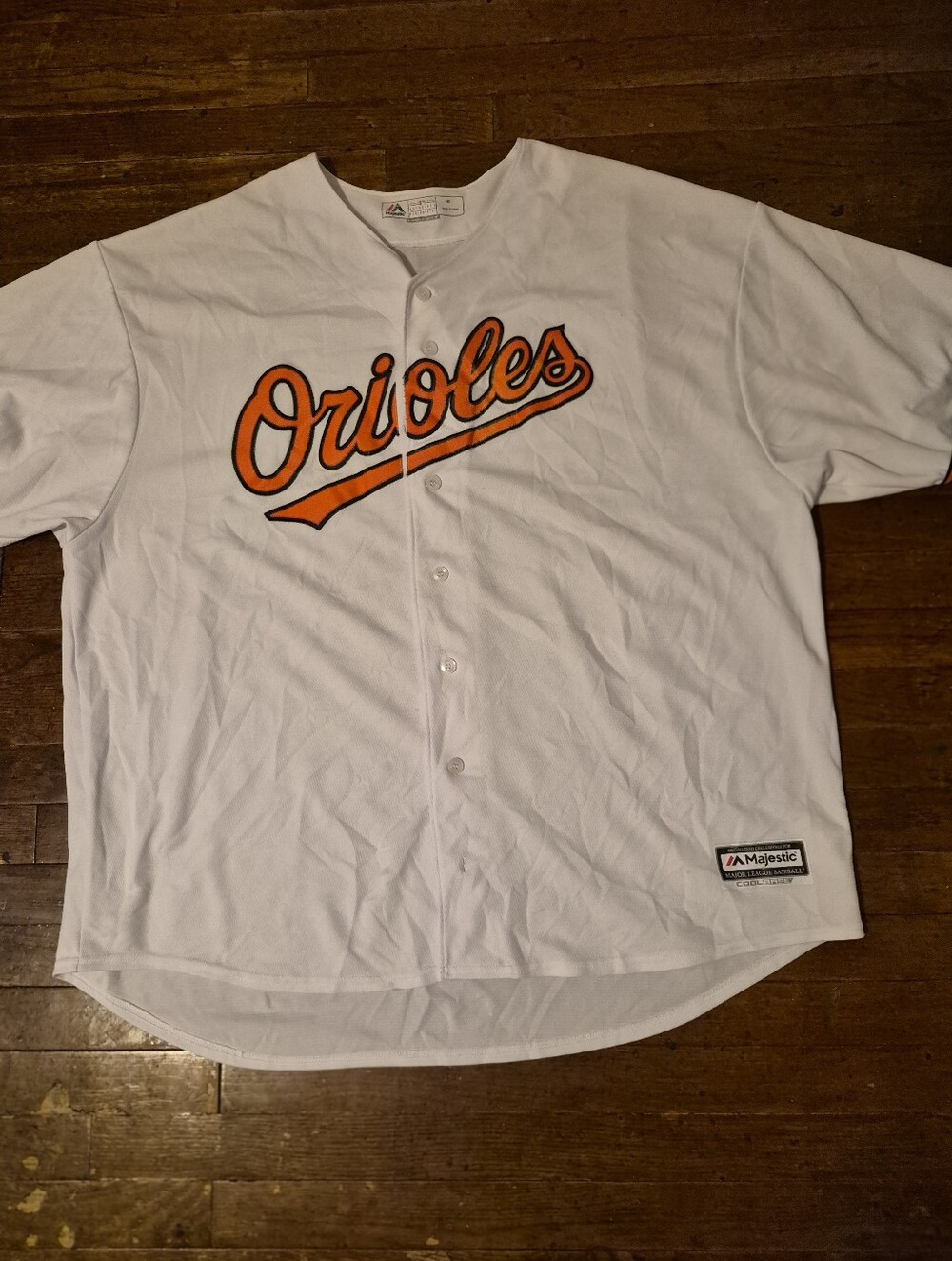 Baltimore Orioles Mens Sz 4XL White Orange Majestic Baseball Jersey